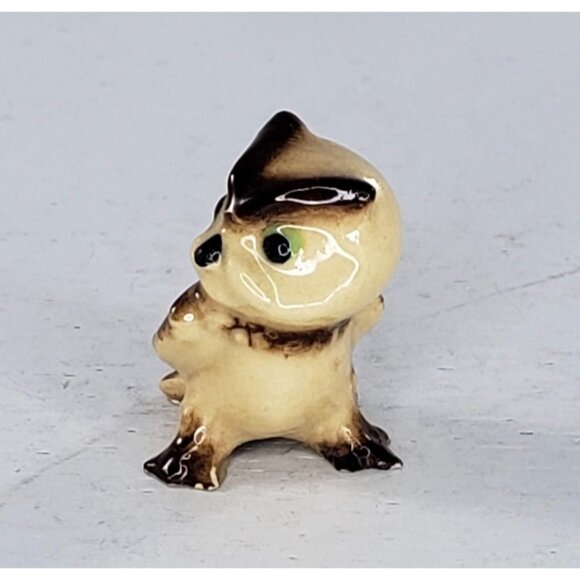 Hagen Renaker Barn Owl Grey Horned Brown Baby Miniature Figurine Set - Picture 8 of 12